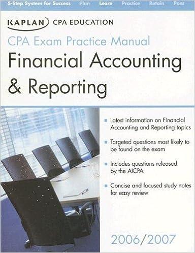 kaplan cpa education cpa practice manual financial accounting and reporting 2006-2007 2006 edition kaplan cpa