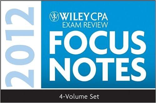 wiley cpa exam review focus notes 4 volume set 2012 7th edition wiley 111812135x, 978-1118121351