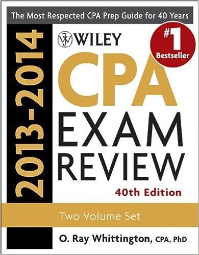 wiley cpa examination review two volume set 2013-2014 40th edition o. ray whittington 111858385x,