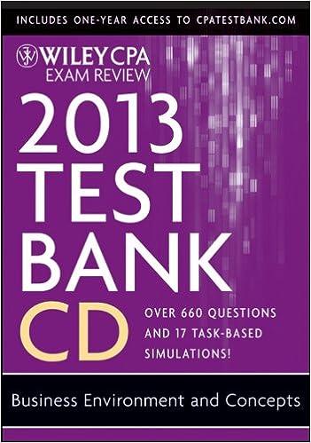 wiley cpa exam review 2013 test bank cd over 660 questions and 17 task based simulations business environment
