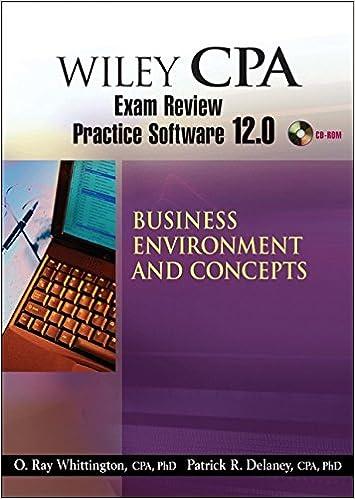 wiley cpa examination review practice software 12.0 business environment and concept 1st edition patrick r.