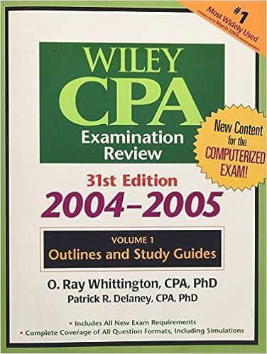 wiley cpa examination review outlines and study guides volume 1 - 2004-2005 31st edition patrick r. delaney,