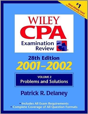 wiley cpa examination review volume 2 problems and solutions 2001-2002 28th edition patrick r. delaney