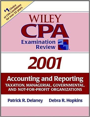 wiley cpa examination review 2001 accounting and reporting taxation managerial governmental and not for