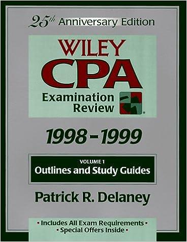 wiley cpa examination review outlines and study guides volume 1 - 1998-1999 25th edition patrick r. delaney