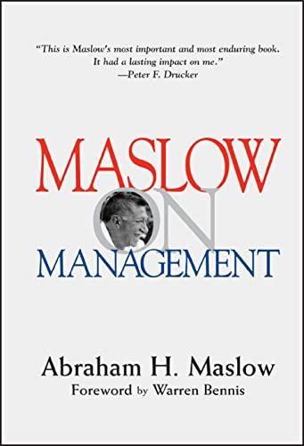 maslow on management 1st edition a.h. maslow 0471247804, 9780471247807
