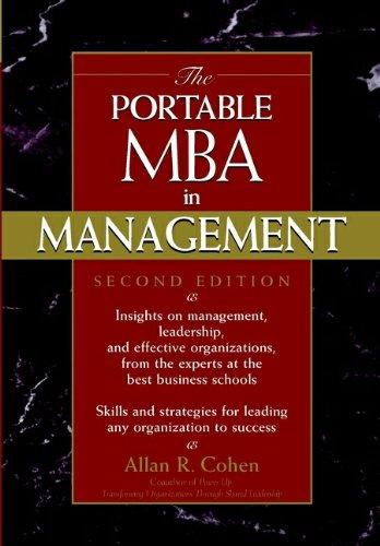 the portable mba in management 2nd edition allan r. cohen 0471204552, 978-0471204558
