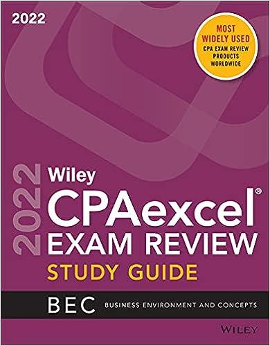wileys cpa excel exam review study guide business environment and concepts 2022 2022 edition wiley