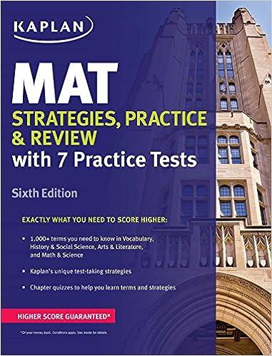 mat strategies practice and review 6th edition kaplan test prep 1506211127, 978-1506211121