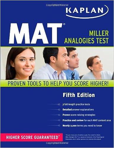 kaplan mat miller analogies test proven tool to help you score higher 5th edition kaplan 1607146843,