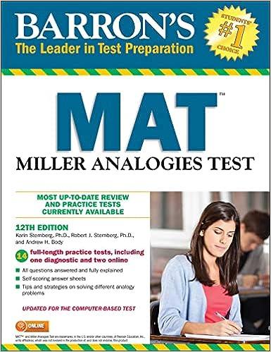 barrons mat miller analogies test most up to date review and practice tests currently available 12th edition