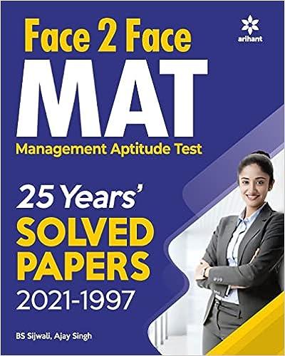 face 2 face mat management aptitude test 25 year solved papers test 1997-2021 1997 edition bs sijwalii, ajay