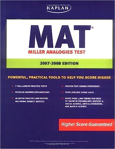 kaplan mat miller analogies test powerful practical tools to help you score higher 2007-2008 2007 edition
