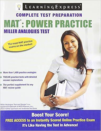 complete test preparation mat power practice miller analogies test 1st edition learning express editors