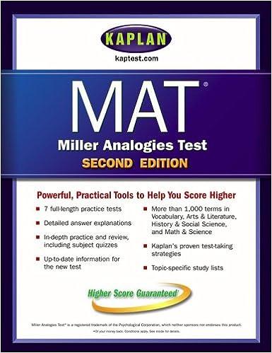 kaplan mat miller analogies test powerful practical tools to help you score higher 2nd edition kaplan