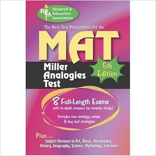 the best test preparation for the mat miller analogies test 5th edition editors of rea, heather craven, marc
