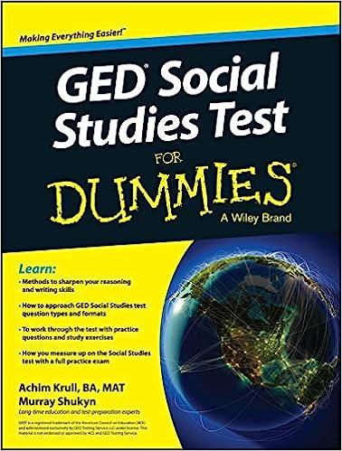 ged social studies for dummies 1st edition murray shukyn, achim k. krull 111902983x, 978-1119029830