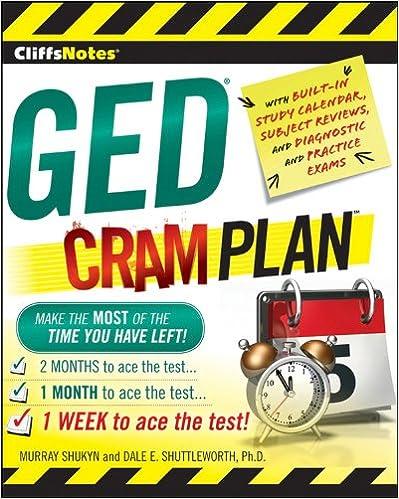 cliffsnotes ged cram plan make the most of the time you have left 1st edition murray shukyn, dale e.