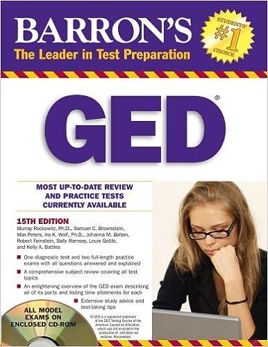 barrons ged most up to date review and practice tests currently available 15th edition murray rockowitz ph.d,