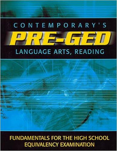 contemporarys pre ged language arts reading fundamental for the high school equivalency examination 1st