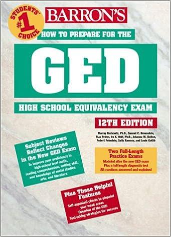 barrons how to prepare for the ged high school equivalency exam 12th edition murray rockowitz, samuel
