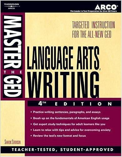 master the ged language arts writing targeted instruction for the all new ged 4th edition arco 076890997x,