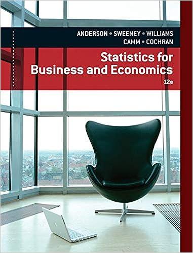 statistics for business and economics 12th edition david r. anderson, dennis j. sweeney, thomas a. williams,