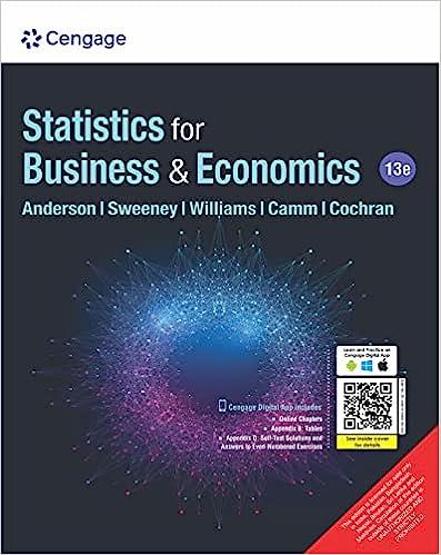 statistics for business and economics 13th edition david r. anderson, dennis j. sweeney 9353502519,