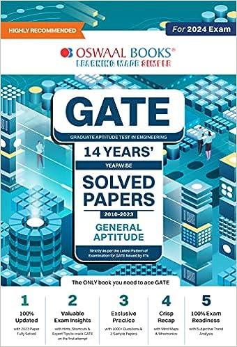 gate 14 years year wise solved papers general aptitude 2024 2024 edition oswaal editorial board 9357281185,