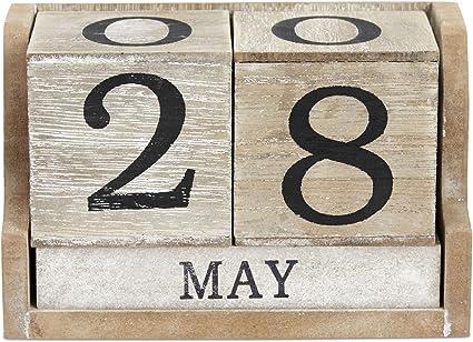 juvale wooden perpetual block calendar for desk  juvale b075s7gn77