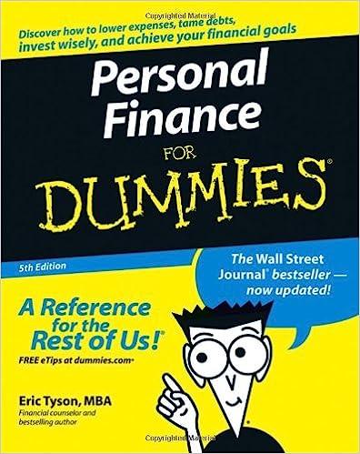 personal finance for dummies 5th edition eric tyson 0470038322, 978-0470038321