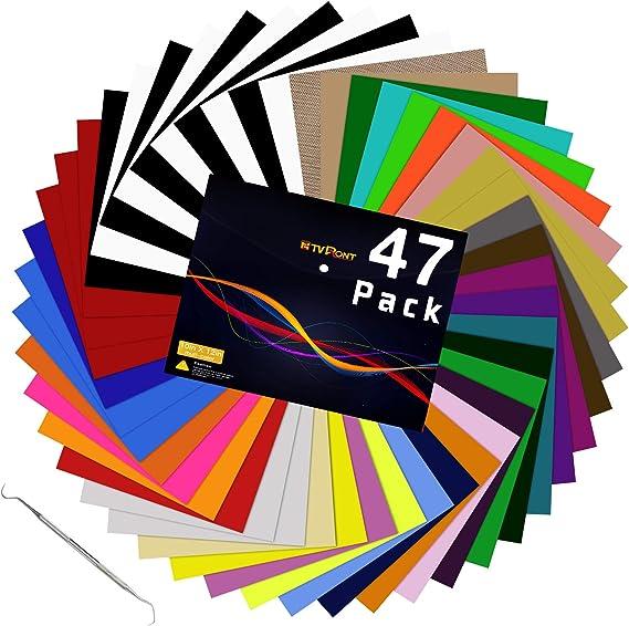 htvront heat transfer vinyl bundle assorted colors 47 pack  htvront b0885x35cv