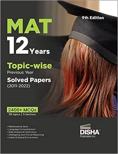 mat 12 years topic wise previous year solved papers 2011-2022 9th edition disha experts 9355641656,