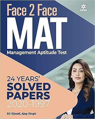 face to face mat managament aptitude test with 24 years solved papers 2020-1997 2020 edition bs sijwalii,