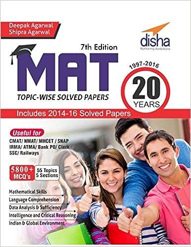 mat 20 years topic-wise solved papers 7th edition disha experts 9386146754, 978-9386146755