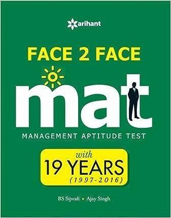 face to face mat management aptitude test with 19 years 1997-2016 2016 edition b s sijwalii, ajay singh