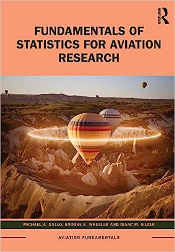 fundamentals of statistics for aviation research 1st edition michael a. gallo, brooke e. wheeler, isaac m.