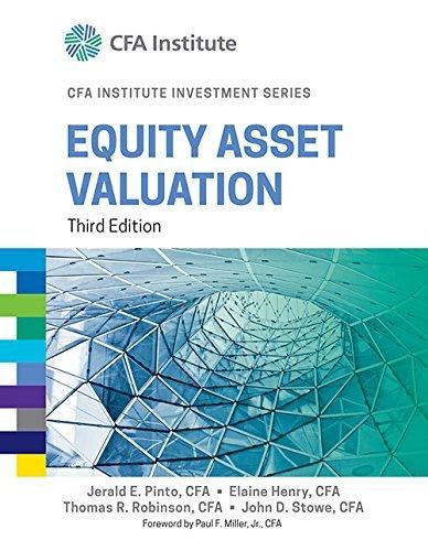 equity asset valuation 3rd edition jerald e pinto, cfa institute 1119850517, 978-1119850519