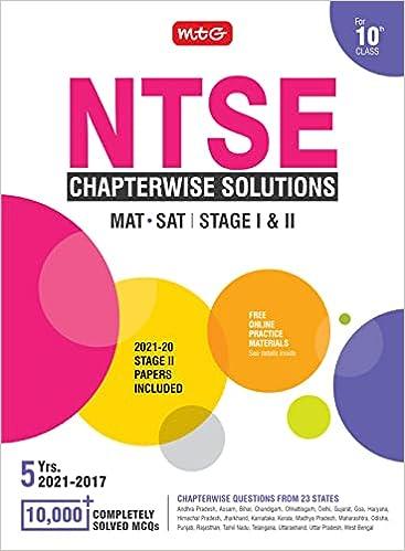 ntse chapterwise solutions mat / sat  stage 1 and 2 1st edition mtg editorial board 9355550308, 978-9355550309