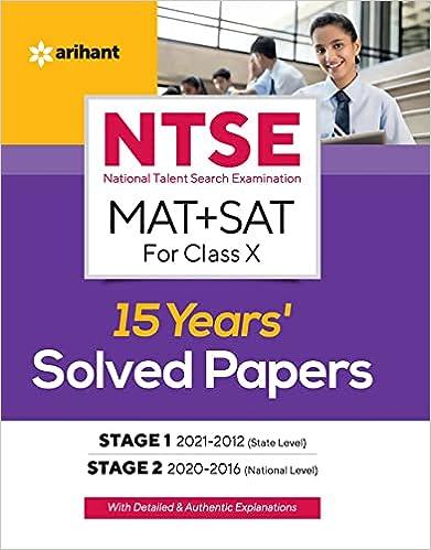ntse mat/ sat for 15 years solved paper 1st edition arihant experts 9325796465, 978-9325796461