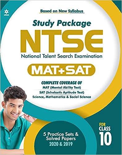 study package ntse mat/ sat 5 practice set and solved papers 2020-2019 2020 edition arihant experts