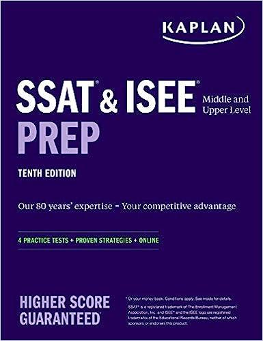 ssat and isee middle and upper level prep 10th edition kaplan test prep 150626106x, 978-1506261065