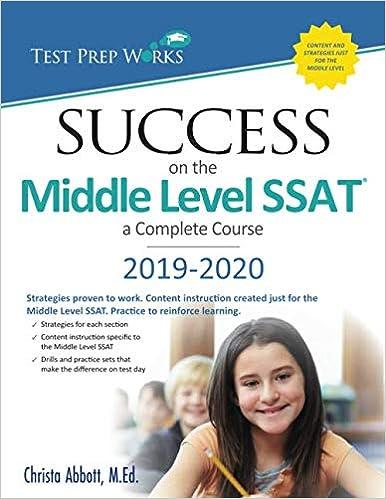 success on the middle level ssat a complete course 2019-2020 2nd edition christa b abbott 1680590006,