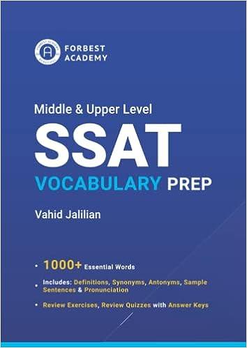 middle and upper level ssat vocabulary prep 1st edition vahid jalilian 1777568900, 978-1777568900