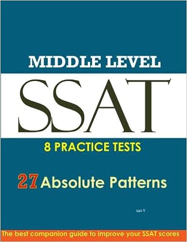 middle level ssat 8 practice test 27 absolute  patterns 1st edition san y, soo il you 1793003335,