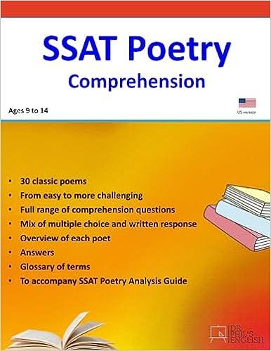 ssat poetry comprehension 1st edition philip o'hanlon 1739481402, 978-1739481407