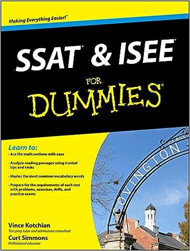 ssat and isee for dummies 1st edition vince kotchian, curt simmons 1118115554, 978-1118115558