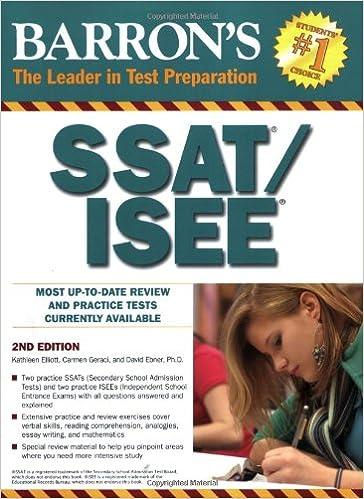 barrons ssat/isee most up to date and review and practice test currently available 2nd edition kathleen