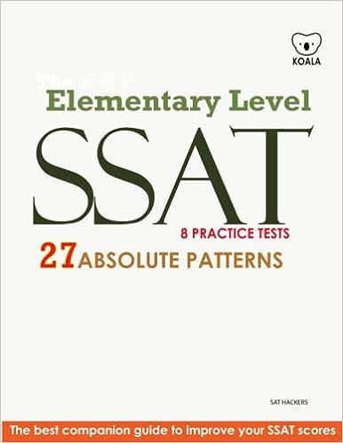 elementary level ssat 8 practice test 27 absolute patterns 1st edition sat hackers b08bf2pmzx, 979-8655581081