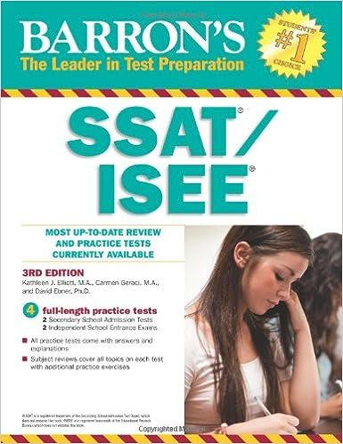 barrons ssat/isee most up to date and review and practice test currently available 3rd edition kathleen